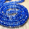 16 inches full strand water saphire super fine high quality - beautifull - deep blue - kaynite - micro faceted - rondell beads - amazing natural colour nice clear super sparkle - size approx - 3 - 5 mm